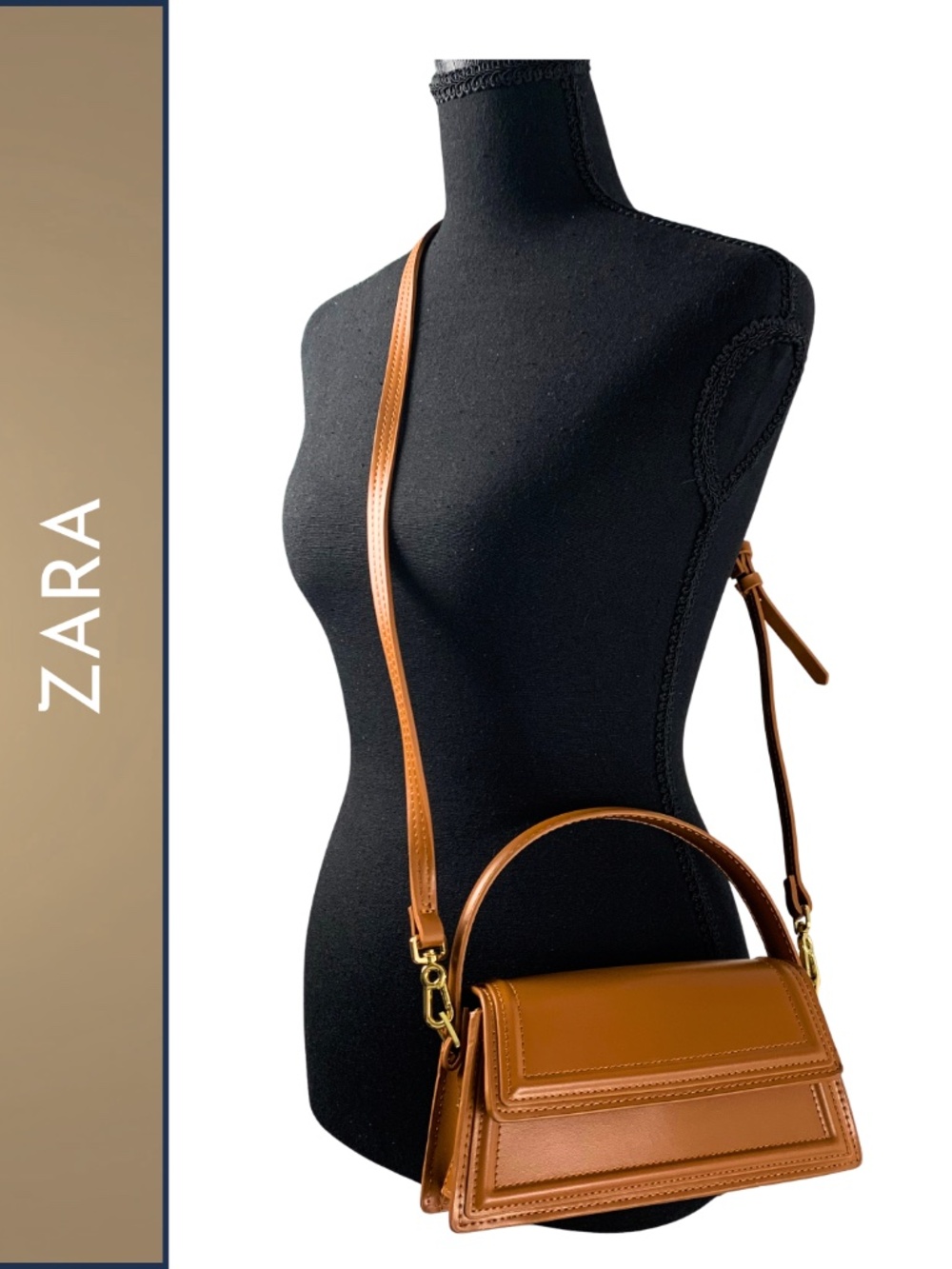 ZARA Tan Mini Purse Women's Micro Bag Minimalist Dark Academia